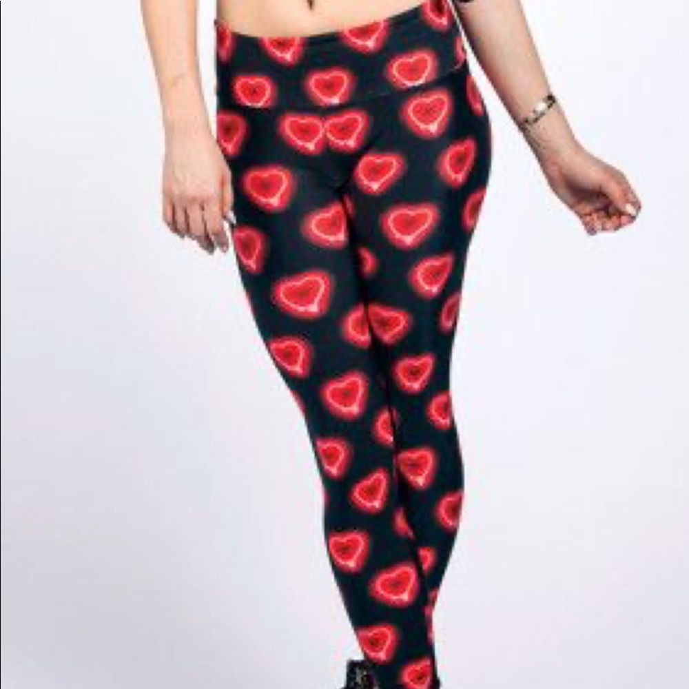Gold Sheep Neon Heart Leggings